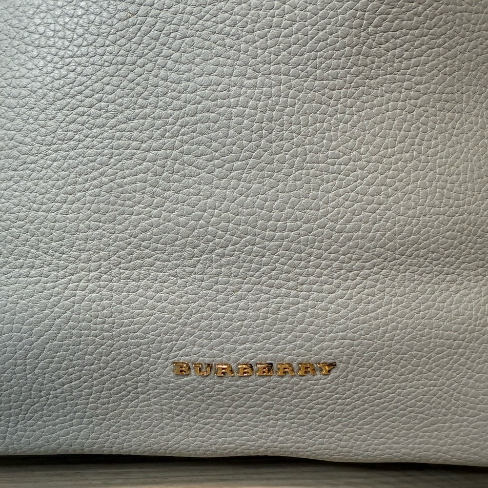 Burberry Light Blue Leather Nova Check Hobo Bag - Picture 3 of 9